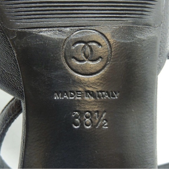 Chanel Black CC Goatskin Cap Toe Low Pumps 38.5 - Picture 4 of 10
